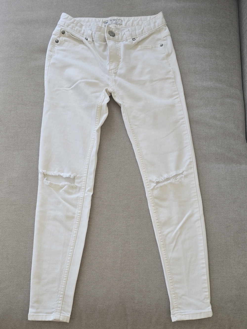 Free People White High-Rise Skinny Jeans